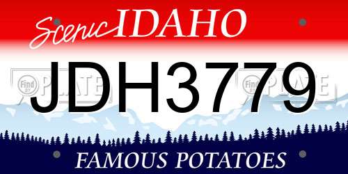 JDH3779 Idaho License Plate