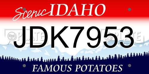 JDK7953 Idaho License Plate