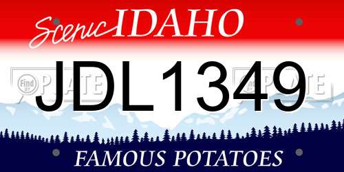 JDL1349 Idaho License Plate