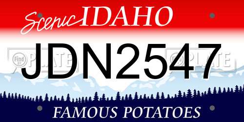 JDN2547 Idaho License Plate