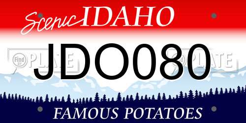 JDO080 Idaho License Plate