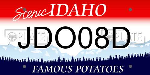 JDO08D Idaho License Plate