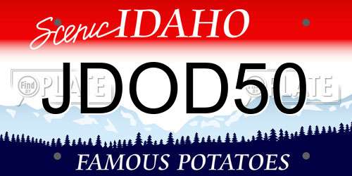 JDOD50 Idaho License Plate