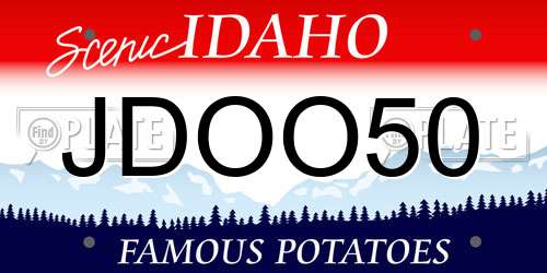 JDOO50 Idaho License Plate