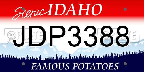 JDP3388 Idaho License Plate