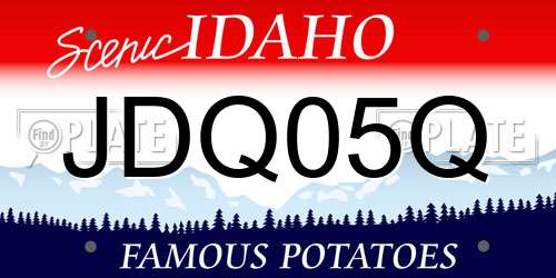 JDQ05Q Idaho License Plate