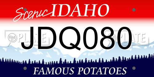 JDQ080 Idaho License Plate