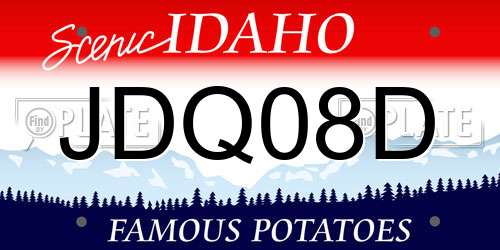 JDQ08D Idaho License Plate