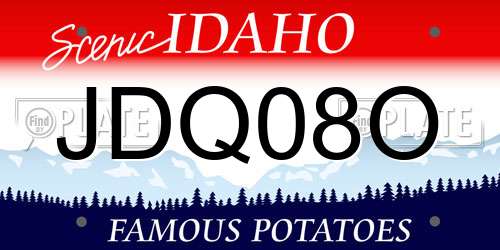 JDQ08O Idaho License Plate