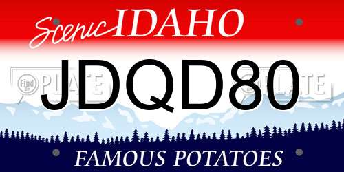 JDQD80 Idaho License Plate