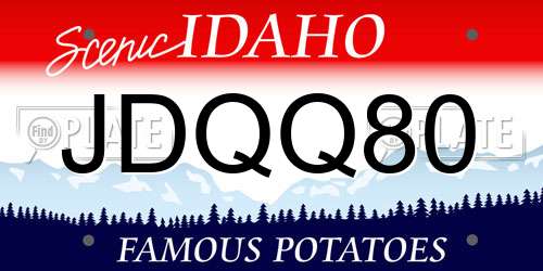 JDQQ80 Idaho License Plate