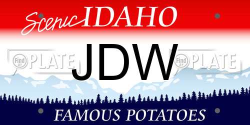 JDW Idaho License Plate