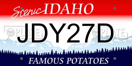 JDY27D Idaho License Plate