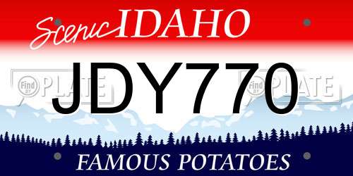 JDY770 Idaho License Plate