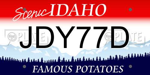 JDY77D Idaho License Plate