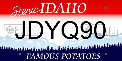 JDYQ90 Idaho License Plate