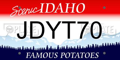 JDYT70 Idaho License Plate