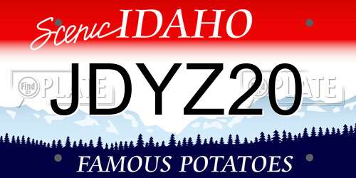 JDYZ20 Idaho License Plate