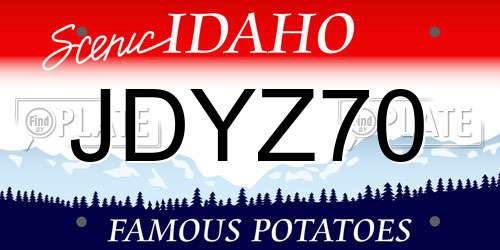 JDYZ70 Idaho License Plate
