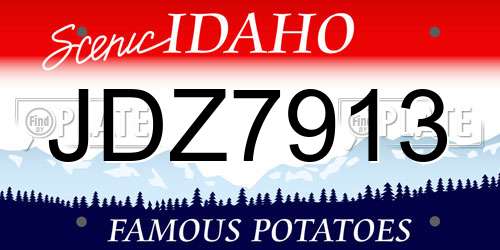 JDZ7913 Idaho License Plate