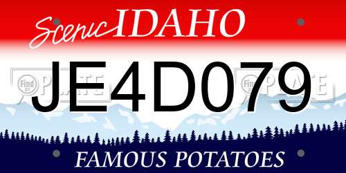 JE4D079 Idaho License Plate