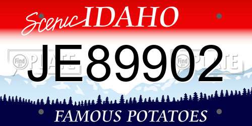 JE89902 Idaho License Plate