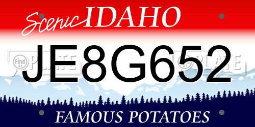 JE8G652 Idaho License Plate