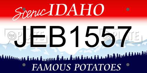 JEB1557 Idaho License Plate