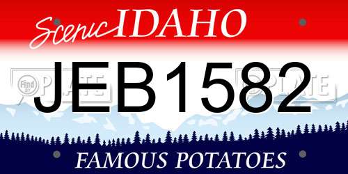 JEB1582 Idaho License Plate