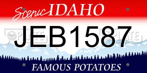JEB1587 Idaho License Plate