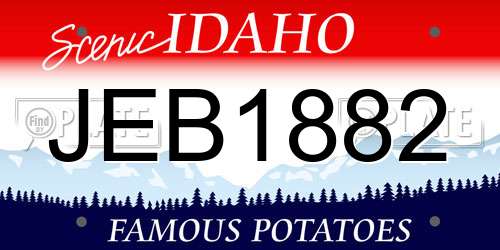JEB1882 Idaho License Plate