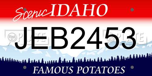 JEB2453 Idaho License Plate