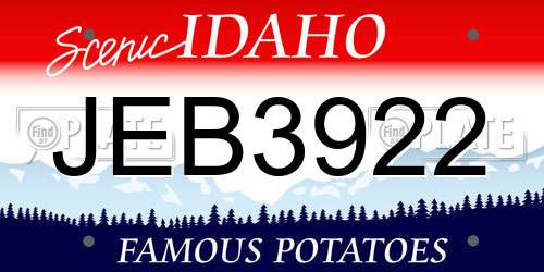 JEB3922 Idaho License Plate