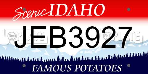 JEB3927 Idaho License Plate