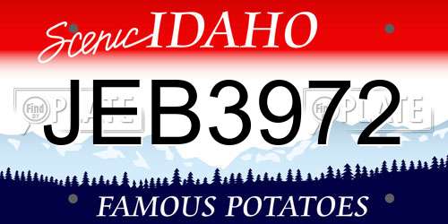 JEB3972 Idaho License Plate