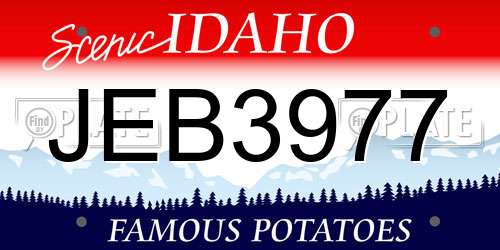 JEB3977 Idaho License Plate