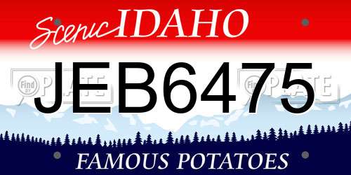 JEB6475 Idaho License Plate