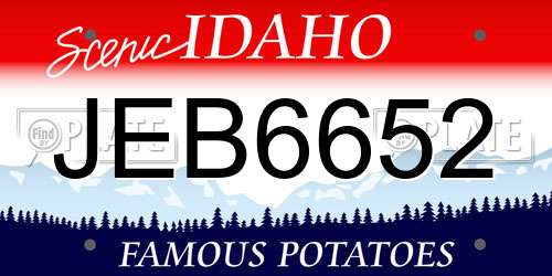 JEB6652 Idaho License Plate