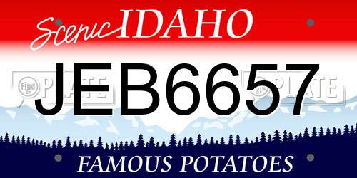 JEB6657 Idaho License Plate