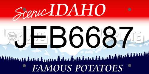 JEB6687 Idaho License Plate