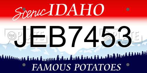 JEB7453 Idaho License Plate