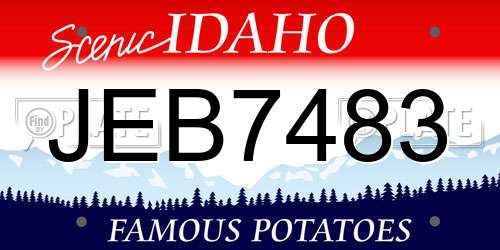 JEB7483 Idaho License Plate