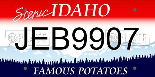 JEB9907 Idaho License Plate
