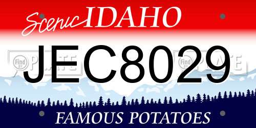 JEC8029 Idaho License Plate