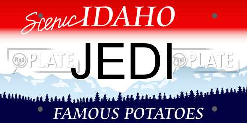 JEDI Idaho License Plate