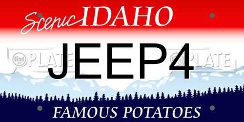 JEEP4 Idaho License Plate