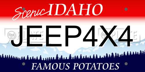JEEP4X4 Idaho License Plate