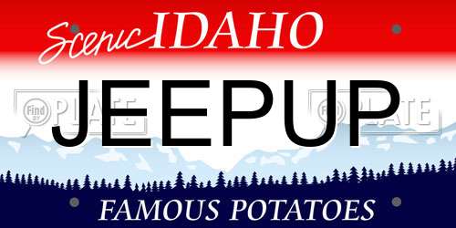 JEEPUP Idaho License Plate