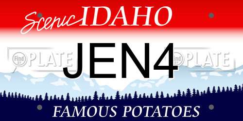 JEN4 Idaho License Plate