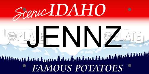 JENNZ Idaho License Plate